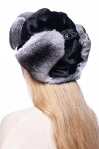 Gorro de Piel de <span class=keywords><strong>Chinchilla</strong></span> Elegante y Moderno para Mujer, Venta al por Mayor, Personalizable, Ajustable, Deportivo, Casual - Product Image 2
