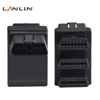 Adaptador MINI OBD2 de 16 Pines, Conector Macho con Apertura Superior a 3 Conectores Hembra, OBD 1 a 3