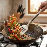 Ensemble d'ustensiles de cuisine en silicone, poignée antidérapante à motif diamant en acier inoxydable, outils de cuisson résistants à la chaleur et adaptés aux aliments