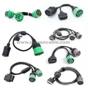 Su misura J1939 J1708 OBD2 cavo 9pin Deutsch J1939 maschio a femmina cablaggio per camion