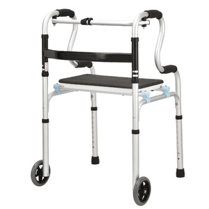 <b>Walker</b> With Seat 8 Speed Height Adjustable <b>Folding</b> Rollator For Elderly And Disabled Mobility Aid - Product Image 1