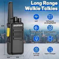 2PCS Baofeng V12D GMSK Walkie Talkie Digital y Analógico de Modo Dual, Llamada Encriptada, Reducción de Ruido, Copia de Frecuencia Inalámbrica, Radio UHF