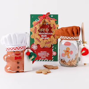 BespritGift Myo Gingerbread Man <span class=keywords><strong>Garland</strong></span> Kit creativo hecho a mano Mezcla de galletas y cortador Suministros Set personalizado para regalos de Navidad - Product Image 3