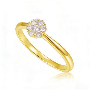 Anillo de Compromiso Clásico de Oro Sólido de 9K, 10K, 14K, 18K con Diamante Cultivado en Laboratorio CVD IGI HPHT para Hombre y Mujer - Product Image 1