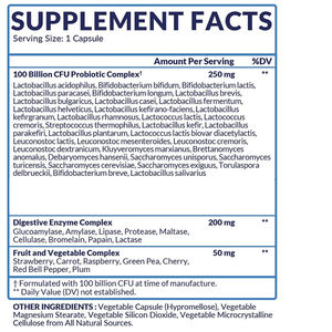 ओएम/ओडम अनुकूलन योग्य कार्बनिक शुद्ध प्रोबायोटिक्स कैप्सूल वयस्क मूड और प्रतिरक्षा समर्थन के लिए 100 बिलियन cfu पूरक - Product Image 3