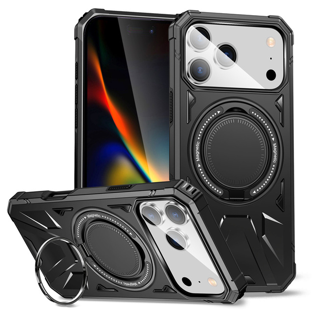 Shockproof Heavy Duty Rugged Armor Magnetic Stand Case Phone Cover for iPhone 17 Pro Max 17 Air 16 15 14 13 12