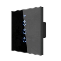 Interrupteur électrique sans fil tuya, étanche, pour luminaire, écran tactile, commutateur de wifi, pour salle de bains, ue