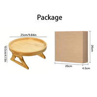 Plateau en bois multifonctionnel moderne à un seul niveau en bambou, pliable, pour salon, avec accoudoirs, type sur pied, finition laquée