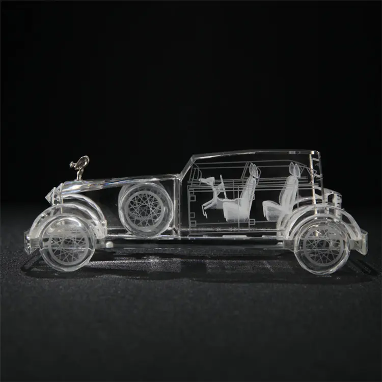 स्पष्ट 3D खोदना कस्टम लोगो क्रिस्टल K9 ग्लास शिल्प ऑफ सड़क वाहन रेसिंग कार मॉडल उपहार सजावट Paperweight