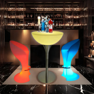 Mesa de Bar iluminada LED de lujo moderna para <span class=keywords><strong>club</strong></span> nocturno, Salón al aire libre, <span class=keywords><strong>hotel</strong></span> o parque, evento, mesa alta de plástico con pantalla - Product Image 4
