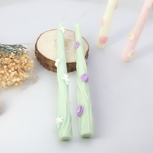 P30F Handmade <span class=keywords><strong>Taper</strong></span> Duft kerze mit Blumen dekor für den Urlaub oder Geschenke - Product Image 3