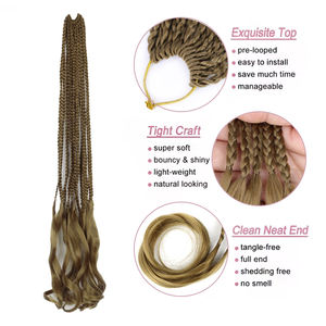 Vendita calda di alta qualità da 22 pollici da 60g treccia sintetica africana <span class=keywords><strong>trecce</strong></span> a scatola di trama singola <span class=keywords><strong>con</strong></span> <span class=keywords><strong>trecce</strong></span> ricci francesi - Product Image 3