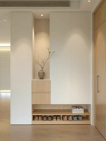 Meuble de rangement pour chaussures en placage de bois blanc, armoire d'entrée, armoire de salon, meuble de rangement pour le salon