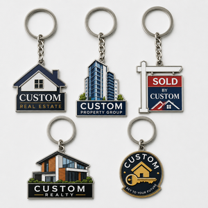 Llaveros Personalizados de Alta Calidad para Inmobiliarias, Llaveros con Diseño de Edificios, Recuerdos para Negocios Inmobiliarios - Product Image 1