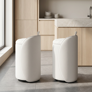 Taburete Otomano Moderno de Tela con Funda Extraíble, Muebles Minimalistas para Sala de Estar, Decoración del Hogar - Product Image 1