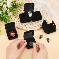 Estuche de almacenamiento de insignia de terciopelo negro, organizadores de medallas conmemorativas portátiles, broche cuadrado, caja de regalo con espaciadores ajustables