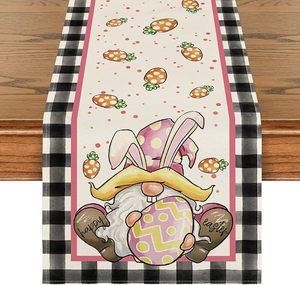 New Easter Bunny Easter Kitchen Saisonale Frühlings dekor Tischdecke Happy Easter Eggs Rabbit Floral Tisch dekoration - Product Image 1
