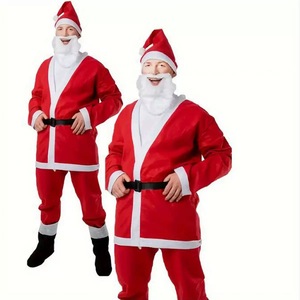 Costume de Père <span class=keywords><strong>Noël</strong></span> unisexe pour adultes, robe de <span class=keywords><strong>Noël</strong></span> rouge, déguisement pour hommes et femmes, tenue de fête d'Halloween - Product Image 3