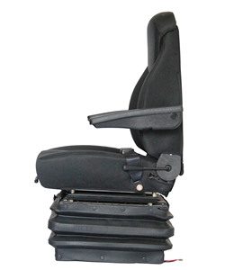 Asiento con Suspensión Ajustable de Cuero PVC KL Seating, Reposabrazos Negro, Nuevo, Piezas de Equipo de Manipulación - Product Image 2