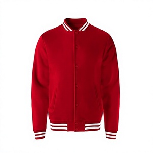 Veste universitaire classique rayée de haute qualité pour homme avec col montant, boutons, poches latérales et empiècements tissés personnalisables sur le devant - Product Image 1