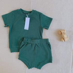 Conjunto de Ropa de Verano para Bebé, 2 Piezas, Camiseta de Manga Corta + Pantalones Cortos de Algodón Acanalado, Ropa para Niños - Product Image 5