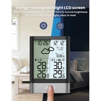 Station météo sans fil, thermomètre numérique, hygromètre avec capteur extérieur, plastique, OEM, grand écran LCD, prévisions météorologiques, horloge