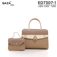 QAZA Sacs à Main pour Femmes – Ensemble de Sacs Fourre-Tout à Rabat Tressé Style Luxe Designer en Cuir PU – Tendance 2026