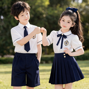 <span class=keywords><strong>Uniforme</strong></span> scolaire en coton style <span class=keywords><strong>anglais</strong></span> pour garçons, idéal pour les récitals de chœur primaire, tenue d'été pour photos de remise des diplômes et activités de classe - Product Image 2