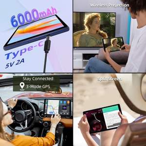 Tablette Android 11 de 10,1 pouces, écran 1280x800, 6 Go de RAM, 128 Go de ROM, processeur octa-core, batterie 6000 mAh, pour jeux, vidéos, tablette <span class=keywords><strong>PC</strong></span> - Product Image 6