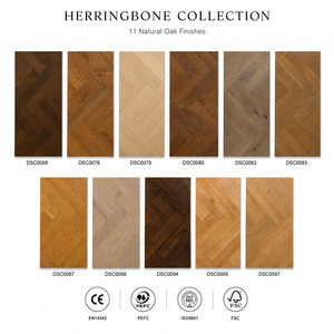 <span class=keywords><strong>Parquet</strong></span> contrecollé en chêne blanc CE 14 mm multicouche, système T&G, motif chevrons, finition brossée, <span class=keywords><strong>pour</strong></span> salons et villas, pose flottante industrielle - Product Image 6