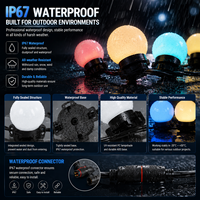 Luz LED RGB Direccionable de 50 mm, Control SPI DMX, IP67 Impermeable, Iluminación Decorativa para Exteriores y Festividades