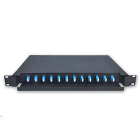 Boîtier de terminaison à fibre optique coulissant haute densité 1U 19 pouces pour montage en rack, 24 cœurs LC/UPC avec plateau de raccordement pour FTTH ODF