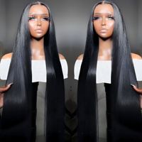 Perruques sans colle en cheveux humains bruts vietnamiens, Lace Front 13x4, pré-épilées, Full HD Lace, 100% vierges, lisses comme des baguettes, vente en gros