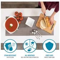 Table pliante commerciale réglable en hauteur, légère et durable, en résine de granit blanc de 4 pieds, pour le camping, les pique-niques et l'intérieur