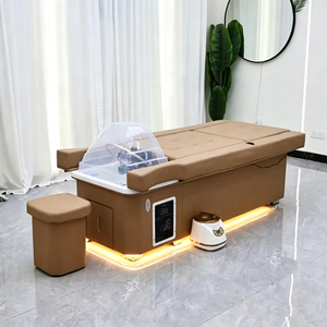 K Modern Shampoo Chair Salon Hair Washing <b>Bed</b> with <b>LED</b> Light Pedicure Spa Massage Furniture - Product Image 2