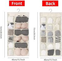 Organisateur de placard suspendu double face avec poches en filet, sac de rangement rotatif à 360° en métal pour soutien-gorge, sous-vêtements et chaussettes