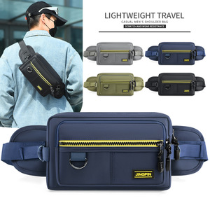 JINGPIN Men's Chest Bag Oxford Cloth Waterproof Outdoor Running Waist Bag Multi Functional Phone Belt Large Capacity - Product Image 2