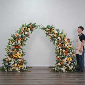 New Design Flowers Arrangement Colorful Flowers Wedding Arch Backdrop With Spring Wild Flowers Quality Silk Flower Arch - Product Image 1