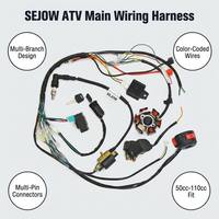 SEJOW ATV Kabel Harness Utama 50cc 70cc 90cc 110cc Konektor Multi-Cabang Berkode Warna Pengganti OEM
