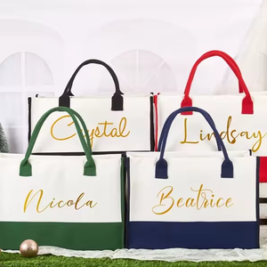 Sac fourre-tout en toile personnalisé imperméable, monogramme, cadeau pour femme, pour la plage, les courses en plein air, les voyages - Product Image 2