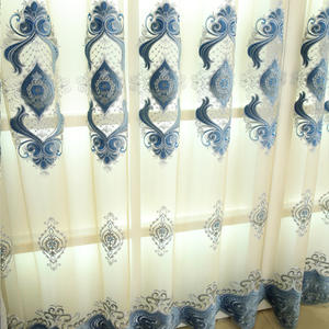 Ricamato <span class=keywords><strong>grigio</strong></span> <span class=keywords><strong>argento</strong></span> Jacquard Design europeo tenda soggiorno e camera da letto ombreggiatura finestra tenda ombreggiatura e trasparente - Product Image 2