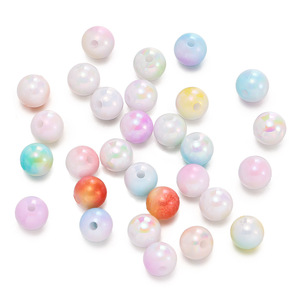 Acrylic Gradient Plated <b>Beads</b> 6-8-10mm Round Perforated For Bracelet Making DIY Jewelry Accessories - Product Image 2