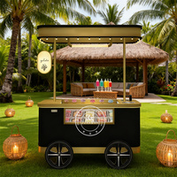 Chariot de crème glacée Chariot de nourriture mobile avec lumières LED Vitrine de gelato Chariot de fleurs extérieur Vitrine de crème glacée