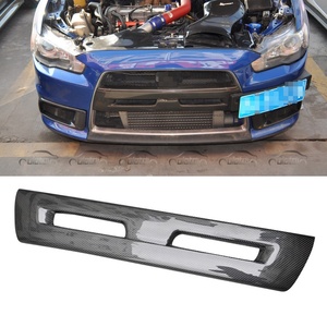 Cache-plaque d'immatriculation en fibre de carbone pour pare-chocs avant Mitsubishi Lancer EVO X 10ème génération 2008-2009 - Accessoire de style automobile - Product Image 2