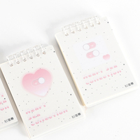 Classeur à feuilles mobiles à 6 anneaux ronds Carnet de poche de 50 pages avec couverture en PP pour petit livre de planification A7 et prise de notes
