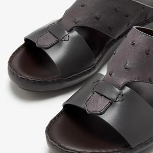 Ostrich Leather Sandal Italy Premium Exotic Leather Ramadan Luxury Footwear Dubai Slipper Handmade Arabic Sandals for Men - Product Image 2