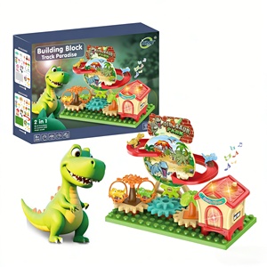 Giocattolo Educativo STEM Dinosauro con Luci e Musica, Doppia Modalità, Pista a Blocchi, Ingranaggi Elettrici a Manovella, Costruzione in ABS - Product Image 2