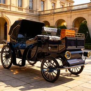Véhicule de tourisme électrique à énergie nouvelle, type calèche Victoria ou calèche Cendrillon, bleu-violet, à deux rangées de sièges, pour la vente en gros - Product Image 1