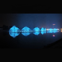 Nouvelle Fontaine Musicale Dansante Extérieure de Luxe, Grande Taille 300M, Spectacle d'Eau Lumineuse LED en Acier Inoxydable