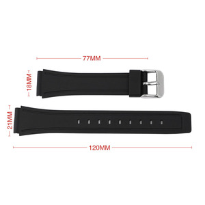 カシオ F91W/F84/F105/108/A158/168/AE1200/1300用 18mm シリコンラバー時計バンド/ストラップ - Product Image 6